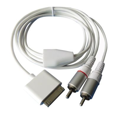 elytronic 30 Pin Male Jack Cable to 2 RCA Audio Cable for Pod Phone 4 (5ft)