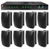 Audiosavings Bundle: (1) JBL CSMA280 Commercial Amplifier Bundle with (8) Rockville WET-6B 70V 6.5" IP55 Commercial Indoor/Outdoor Wall Speaker - Black (9 Items) view 1