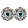 KICKER 6.5" 195 Watt Peak Power Marine OEM Replacement RGB Multicolor LED Boat Audio Speakers (Pair) with White Salt Water Grilles view 1