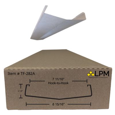4ft Wrap Around Light Cover Diffuser 8 15/16" W x 2 1/8" H x 47 15/16 L (Between Hook = 7 11/16") (TF-282A)