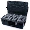 ColorCase Pelican 1595 Case Black - Large Sized Waterproof Case with Grey Padded Dividers & Combo Pouch Lid Organizer- Black Handles & Latches view 1