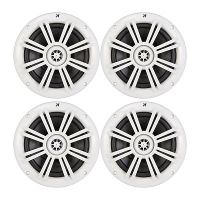 KICKER 6.5" 150 Watt Peak Power 2-Way Marine OEM Replacement White Boat Audio Speakers (Qty 4)