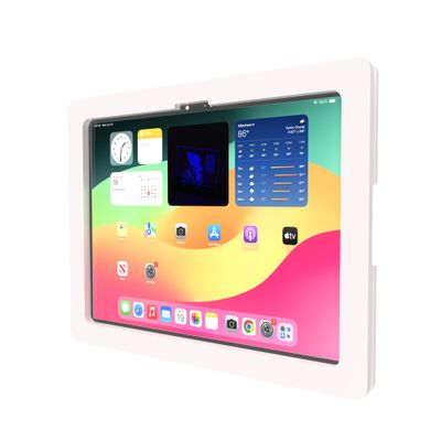 TABcare Anti-Theft Acrylic VESA Enclosure for Apple iPad Pro 13" 2024 M4 2025 M5 with Free Wall Mount Kit & 90-Degree Angle USB C Cable (White)