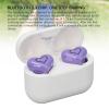 Bewinner Heart Shaped Cordless Earbud, Bluetooth 5.3 HiFi Stereo Earphones, Noise Canceling Headphones with Charging Case for Gym Office School, Purp, Bewinnergbsdxhf26v-13 view 4