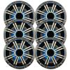 KICKER 6.5" 195 Watt Peak Power Marine OEM Replacement RGB Multicolor LED Boat Audio Speakers (Qty 6) with Silver Grilles view 1