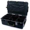 ColorCase Pelican 1595 Case Black - Large Sized Waterproof Case with TrekPak Divider System & Combo Pouch Lid Organizer- OD Green Handles & Latches view 1