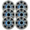 KICKER 6.5" 195 Watt Peak Power Marine OEM Replacement RGB Multicolor LED Boat Audio Speakers (Qty 6) with White Grilles view 1