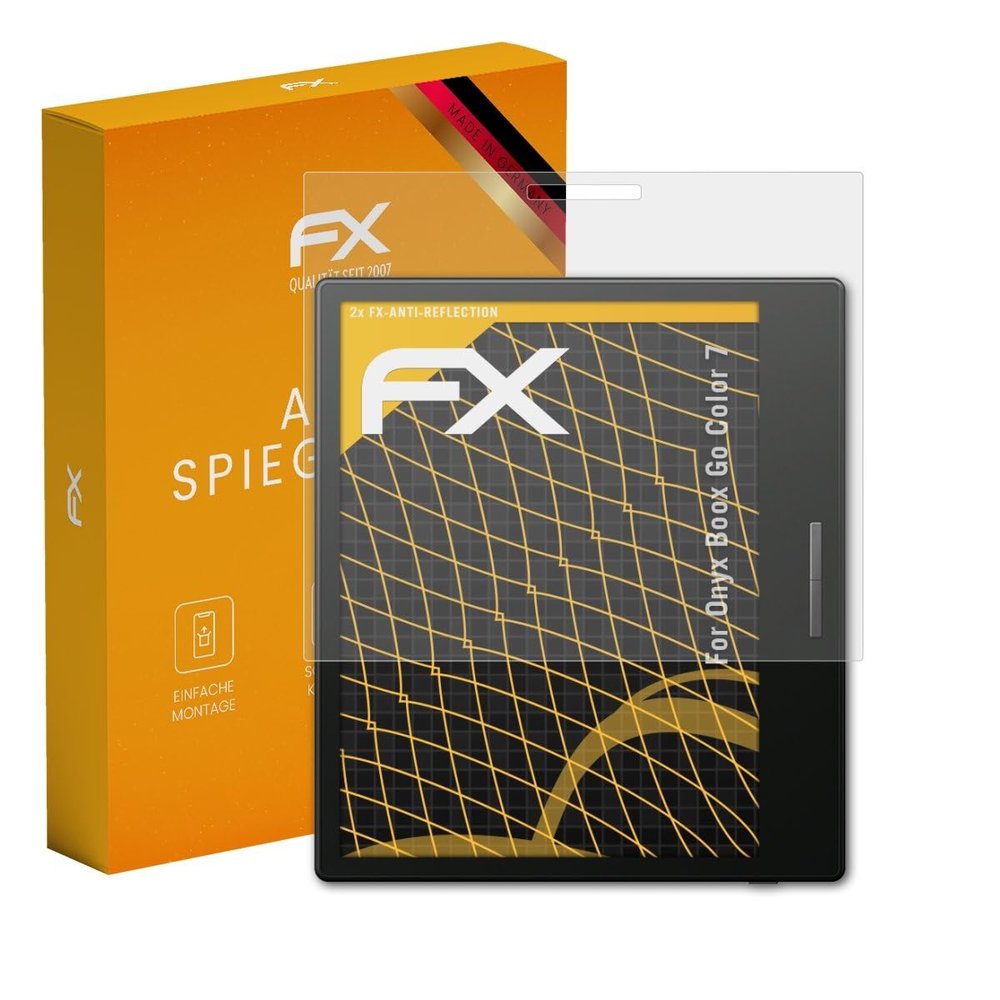atFoliX Screen Protector compatible with Onyx Boox Go Color 7 Screen Protection Film, anti-reflective and shock-absorbing FX Protector Film (2X)