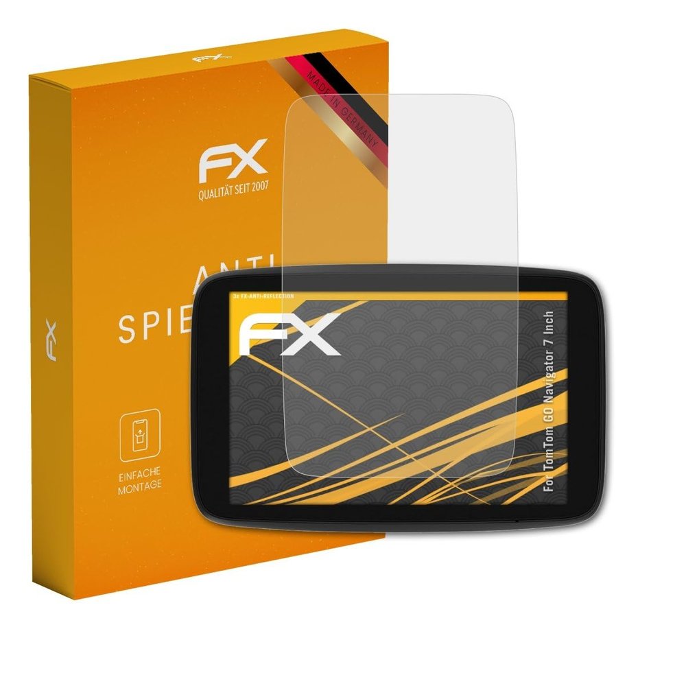atFoliX Screen Protector compatible with TomTom GO Navigator 7 Inch Screen Protection Film, anti-reflective and shock-absorbing FX Protector Film (3X)