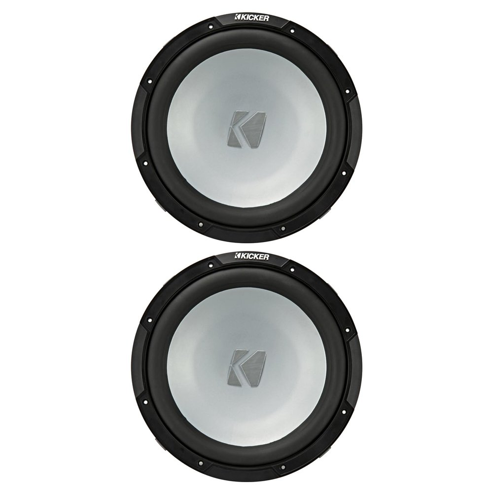 KICKER 10" 350 Watt Peak Power 4-Ohm SVC Marine Audio Subwoofer (Pair)