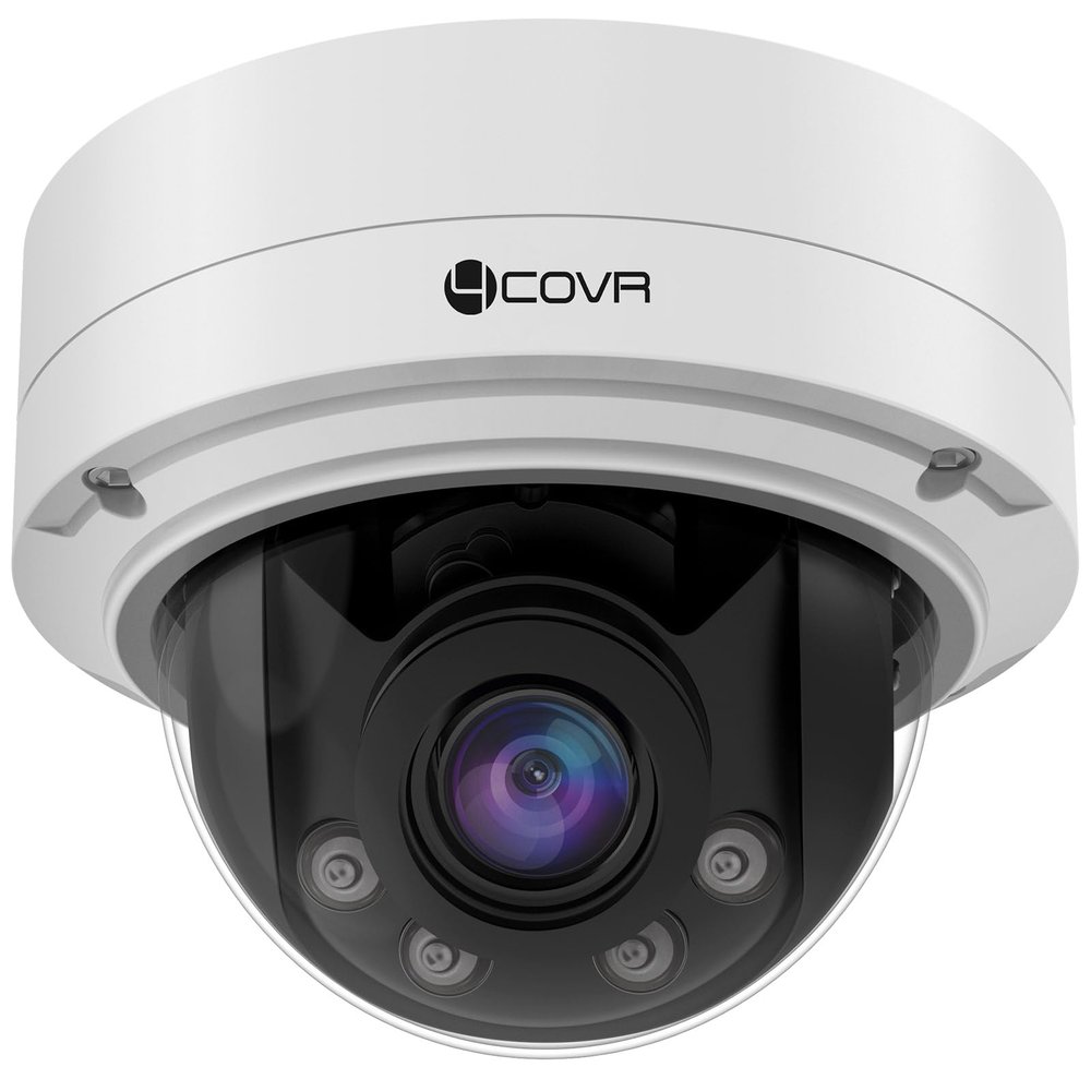 4COVR 4K 8MP PoE Security Vandal Dome IP Wired Camera with Mic, 2.7-13.5mm Varifocal Lens 5X Optical Zoom UltraHD, IK10 Vandal-Proof 130ft IR Night Vision IP67, AI Human Vehicle Detection, LY57BA8MA