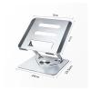 JFUDJKLI Foldable Stand 360 Degree Rotation Portable Laptop Stand Hollow Heat Dissipation Height Adjustable Accessory(Sliver) view 2