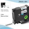POPOBUY TZ TZe 24mm 0.94 Laminated White Tape Compatible for Ptouch TZ151 TZ-151 TZe-151 TZe151 Label Tape for PTD600 PTD610BT PTP710BT Label Maker, 3 Pack Black on Clear view 2