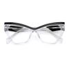 JFXQDR Women's Blue Light Blocking Glasses, Trendy Cat Eye Computer Gaming Eyeglasses Anti Glare & UV RF6216 (Clear Cateye Frame) view 2