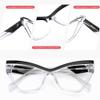 JFXQDR Women's Blue Light Blocking Glasses, Trendy Cat Eye Computer Gaming Eyeglasses Anti Glare & UV RF6216 (Clear Cateye Frame) view 4