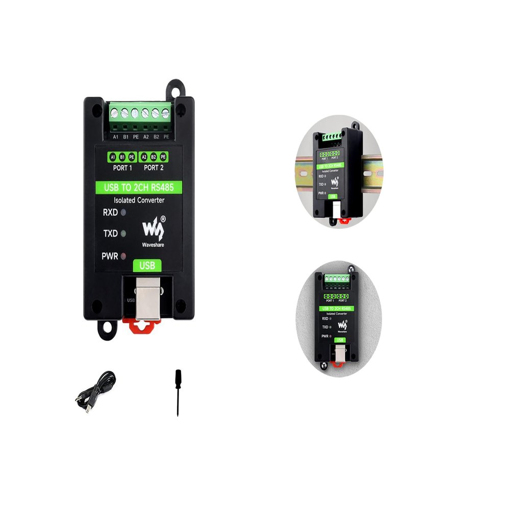 USB to 2CH RS485 Industrial Grade Isolated Converter USB to RS485 Adapter Onboard Original FT2232HL Chip Transmission Distance Up to 1.2km Multi System Support