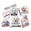 10pcs White Poodle Sticker Sheet, Funny and Cute Vinyl Decals for Dog Lovers, Toy Poodle Owners, Groomers, Waterproof, UV-Resistant, for Laptop, Water Bottle, Journal, Notebook, Phone Case, Mirror view 1