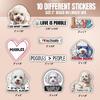 10pcs White Poodle Sticker Sheet, Funny and Cute Vinyl Decals for Dog Lovers, Toy Poodle Owners, Groomers, Waterproof, UV-Resistant, for Laptop, Water Bottle, Journal, Notebook, Phone Case, Mirror view 2