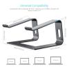 JFUDJKLI Aluminum Laptop Stand Metal Cooling Stand Heat Dissipation Reinforcement Support Base(Silver) view 3