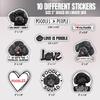 10pcs Black Poodle Sticker Sheet, Elegant Cute Vinyl Decals for Dog Moms, Groomers, Poodle Enthusiasts, Waterproof, UV-Resistant, for Laptop, Water Bottle, Journal, Notebook, Mirror, Phone Case view 2