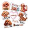 10pcs Red Toy Poodle Sticker Sheet, Funny and Cute Vinyl Decals for Dog Lovers, Poodle Owners, and Groomers, Waterproof, UV-Resistant, for Laptop, Water Bottle, Journal, Notebook, Mirror, Phone Case view 1