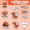 10pcs Red Toy Poodle Sticker Sheet, Funny and Cute Vinyl Decals for Dog Lovers, Poodle Owners, and Groomers, Waterproof, UV-Resistant, for Laptop, Water Bottle, Journal, Notebook, Mirror, Phone Case view 2