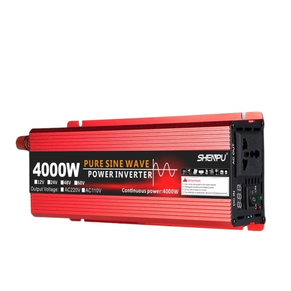 IJPDXOLBQ Pure Sine Wave Inverter 4000W Voltage DC 12V 24V 48V 60V to AC 220V Transformer Power Converter Solar Inverter(1800W 50HZ,60V-220V)