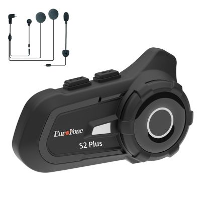 EuroFone S2 Plus Motorcycle Bluetooth Headset  1500M Helmet Bluetooth Headset, 2-Way Communication System with CVC Noise Reduction | Motorcycle Accessories