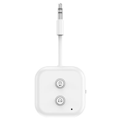 Bluetooth 5.3 Transmitter Receiver for up to 2 Headphones, Dual Link 3.5mm Aux Audio Adapter, 2-in-1 Wireless Bluetooth Transmitter Audio Adapter for in-Flight TV, Airplanes, Gym, Car, PC
