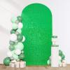 6.6FT Arch Backdrop Cover Green Spandex Fitted Fabric Sequin Halloween Arch Covers for Birthday Bridal Shower Party Decorations view 1