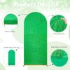 6.6FT Arch Backdrop Cover Green Spandex Fitted Fabric Sequin Halloween Arch Covers for Birthday Bridal Shower Party Decorations view 2