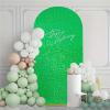 6.6FT Arch Backdrop Cover Green Spandex Fitted Fabric Sequin Halloween Arch Covers for Birthday Bridal Shower Party Decorations view 3