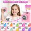 JPVERLY Kids Instant Print Camera - Christmas & Birthday Gift for Boys and Girls Ages 3-12, HD Digital Video Camera Toy with 3 Rolls Printing Paper & 32GB Card (Pink) view 2