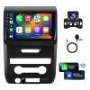 Car Stereo Radio for Ford F150 2009-2012, 9 inch Touch Screen Replacement Upgrade 8-Core 4G+32G Support Wireless CarPlay & Android Auto GPS Bluetooth 4G WiFi SWC FM/AM Backup Camera Support Manual AC view 1