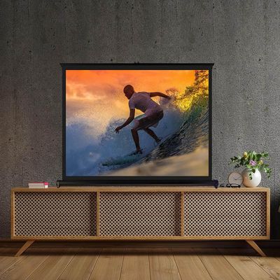 ZYXQQJ Table Top Projector Screen 20" 30" 40" 50" Mini Projector Movie Screen, Mobile Stand Projection, Retractable Pull Up Screen(16:9,30inch)