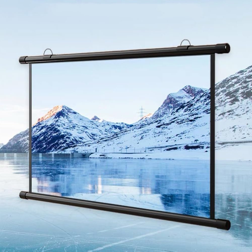 ZYXQQJ 50" 60" 72" Home Theater Movie Screen HD Projection Screen Manual Pull Down Projector Screen Wall Mounted Screen for Indoor Outdoor (4:3,30inch)