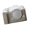 Iborrys Camera Genuine Leather Half Case Compatible with FUJIFILM Fuji X-T50 XT50  Made by Hand - Top Layer Cowhide Body + Metal Base Plate 2-in-1 Design (Retro Grey) view 1