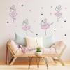 4 Cute Ballerina Ballet Dancers Wall Decals for Girls Bedroom Large Removable Wall Stickers for Classroom Pink and Black Wall Murals Peel and Stick Vinyl Kids Room Decor for Living Room Nursery view 3