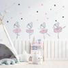 4 Cute Ballerina Ballet Dancers Wall Decals for Girls Bedroom Large Removable Wall Stickers for Classroom Pink and Black Wall Murals Peel and Stick Vinyl Kids Room Decor for Living Room Nursery view 4