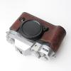 Iborrys Camera Genuine Leather Half Case Compatible with FUJIFILM Fuji X-T50 XT50  Made by Hand - Top Layer Cowhide Body + Metal Base Plate 2-in-1 Design (Retro Coffee) view 2