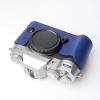 Iborrys Camera Genuine Leather Half Case Compatible with FUJIFILM Fuji X-T50 XT50  Made by Hand - Top Layer Cowhide Body + Metal Base Plate 2-in-1 Design (BlueA) view 2