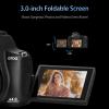 Digital Camera for Photography, 4K 64MP Vlogging Camera with Flash, 12X Optical Zoom, 30X Digital Zoom, Auto Focus, Front and Rear Cameras, 3 in Flip Screen 270 view 4