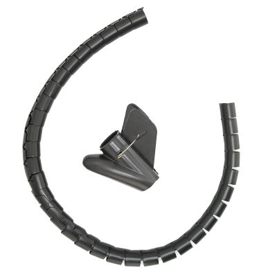 Srliya Cable Sleeve Organizer Coiled Wire Management Winding Tube Open Type with Clip 10meter Black (10mm)