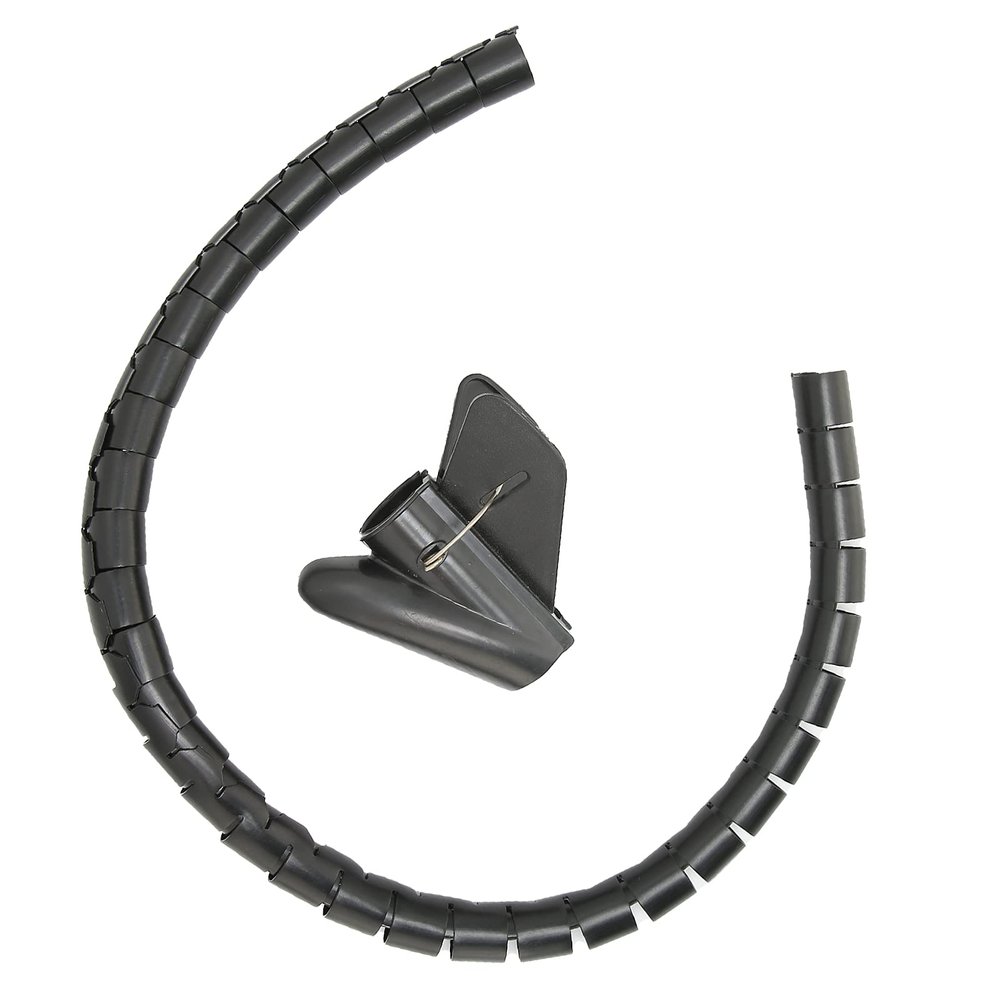Srliya Cable Sleeve Organizer Coiled Wire Management Winding Tube Open Type with Clip 10meter Black (10mm)