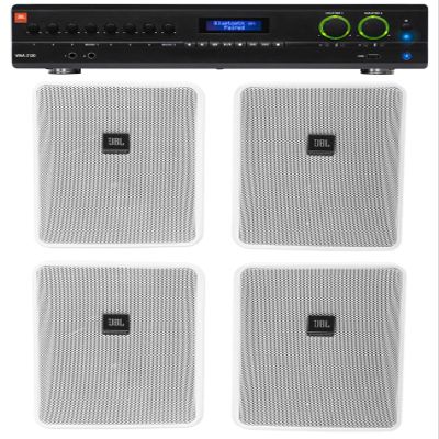Audiosavings Bundle: (1) JBL VMA2120 2-Ch. Commercial/Restaurant 120W 70V Bluetooth Amplifier Bundle with (4) JBL Control 25-1 5.25" 30w 70v Wall-Mount Commercial Restaurant/Bar Speakers (5 Item)