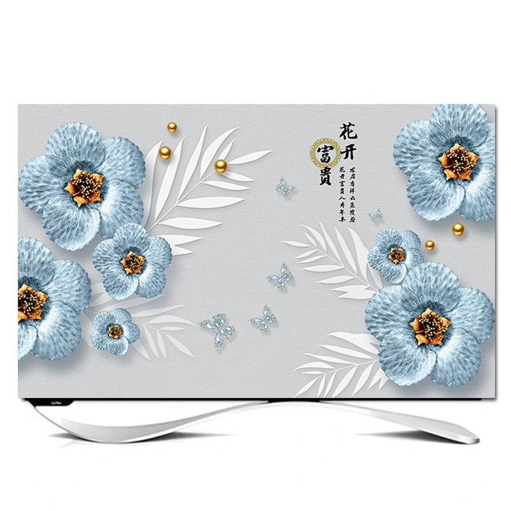 DirectNine Basics TV Dust Cover Nordic Style Crystal Hight Quality TV Cover Hanging LCD Curved Flat Screen TV Universal Cover Towel(Size:40-43IN(102X65CM),Color:B)