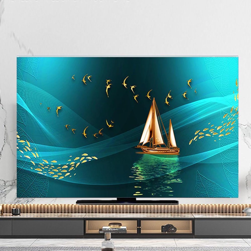 New Television Hood TV Dust Cover Cloth 32-75 Inch Currency Simple And Modern European Style(Size:32IN(80X50CM),Color:A)