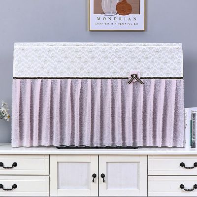 EHYXTEGX Lace Tv Cover Dust Cover, Indoor TV/Computer Screen Dust Protection Cover, Breathable Dust Cover with Modern Design, Decor TV Dustproof Cover for Indoor(Color3,60inch)