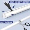Wall Cord Hider - Flexible Cable Concealer for Mounted TVs, Self-Adhesive, W0.59inxH0.39in, White view 3