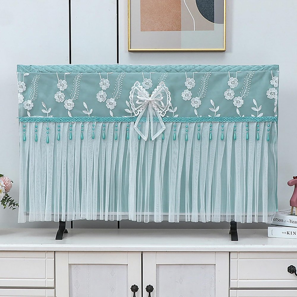 EHYXTEGX Indoor Television Dust Proof Cover Lace, Antistatic Dust Covers, Breathable Dust Cover with Modern Design, Lace TV Screen Protector Cloth(Color1,32-35inch)